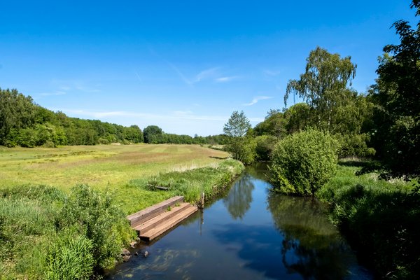 Arpsdorf (© mht.sh | Peter Lühr) Idyllische grüne Flusslandschaft in Arpsdorf im Amt Mittelholstein