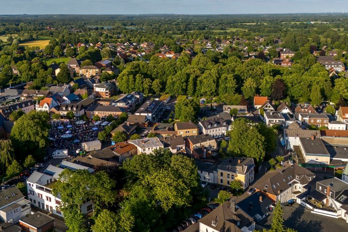 Luftaufnahme der Stadt Nortorf