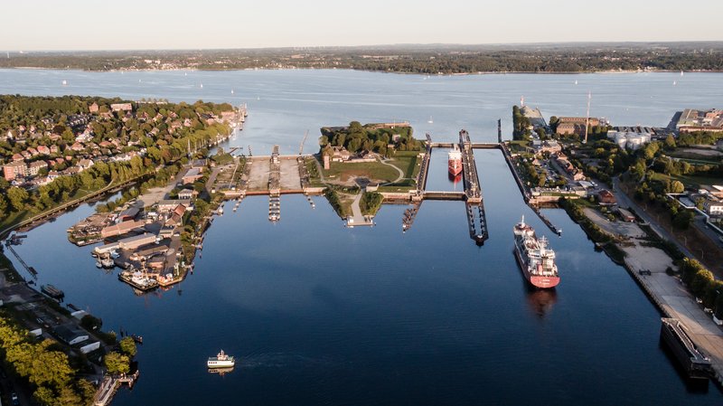 Die Schleusenanlage in Kiel-Holtenau